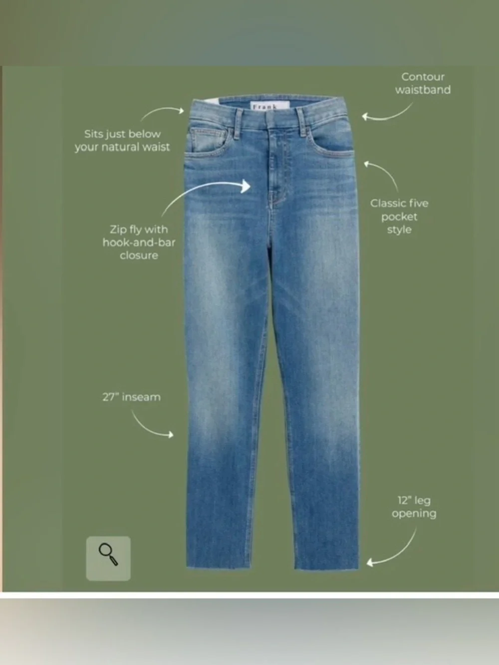 Frank & Eileen Derry Straight Leg Jeans, size 30 - Picture 5 of 7